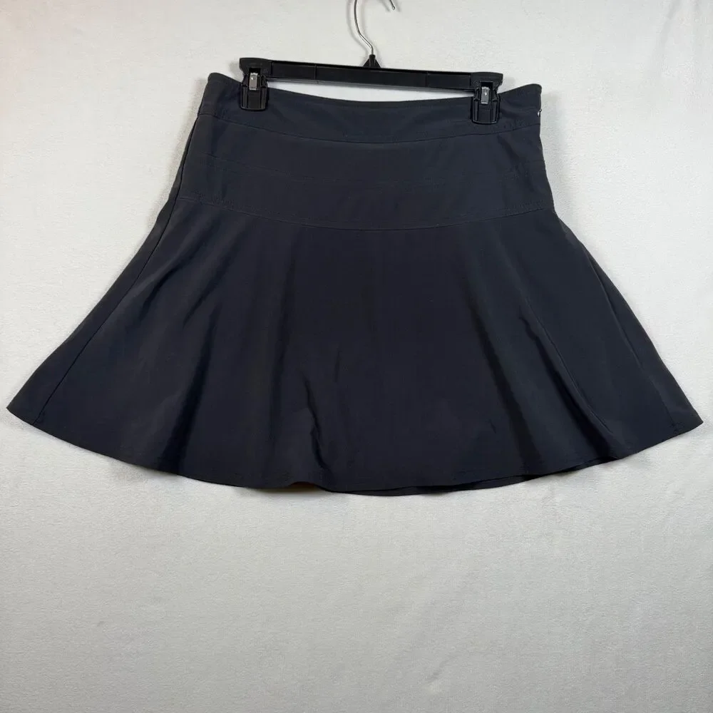 Athleta Everyday Skort Black Size 6 Athletic Golf Tennis Skirt Zip Pocket Stretc